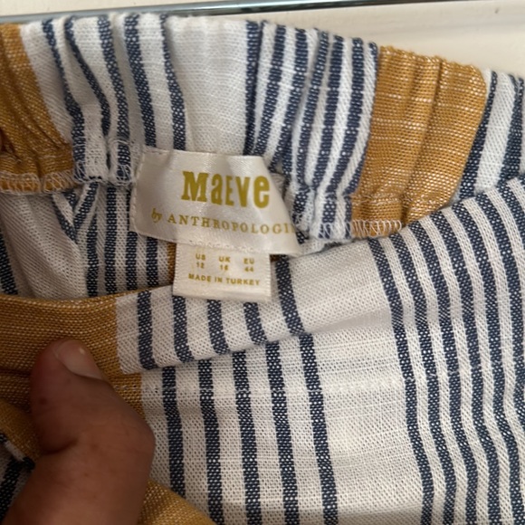 Mauve Anthropologie Laura wrap stripe midi skirt - Picture 5 of 6